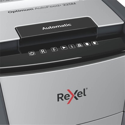 Artikelbild 6 für Rexel Optimum AutoFeed+ 225M Aktenvernichter mit Partikelschnitt P-5, 2 x 15 mm, bis 225 Blatt, schwarz, Artikelnummer 267532