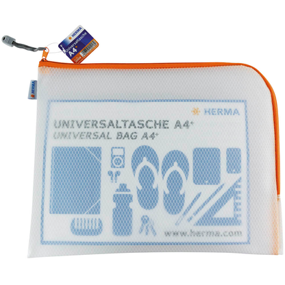 Artikelbild für HERMA Reißverschlussbeutel DIN A4 überbreit transparent/orange, 1 St., Artikelnummer 555117