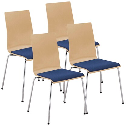 Artikelbild für Nowy Styl Schalenstühle Cafe VII buche, blau Holz, 4 St., Artikelnummer 477758