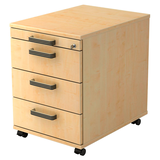 Artikelbild 1 für HAMMERBACHER Solid AC30 Rollcontainer ahorn 4 Auszüge 42,8 x 58,0 x 59,0 cm, Artikelnummer 860092