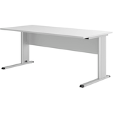 Artikelbild 1 für HAMMERBACHER Inader Schreibtisch lichtgrau rechteckig, C-Fuß-Gestell silber 180,0 x 80,0 cm, Artikelnummer 842075