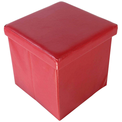 Artikelbild für Echtwerk Hocker mit Stauraum Store Cube EW-SW-0415 rot Kunstleder, 1 St., Artikelnummer 161747