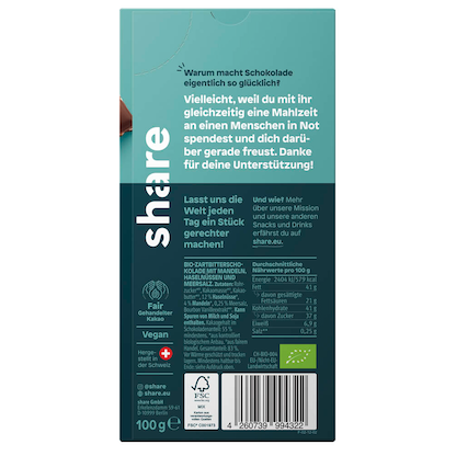 Artikelbild 2 für share Bio Nuss & Meersalz Schokolade 100,0 g, Artikelnummer 859217