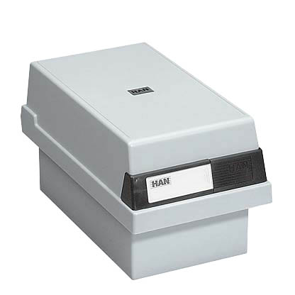 Artikelbild für HAN Karteikasten DIN A7 für 800 Karteikarten grau mit Deckel, Artikelnummer 451161