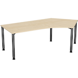 Artikelbild 1 für geramöbel Flex höhenverstellbarer Schreibtisch ahorn, anthrazit L-Form, 5-Fuß-Gestell grau 216,6 x 113,0 cm, Artikelnummer 881654