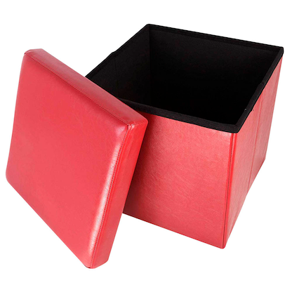 Artikelbild 2 für Echtwerk Hocker mit Stauraum Store Cube EW-SW-0415 rot Kunstleder, 1 St., Artikelnummer 161747