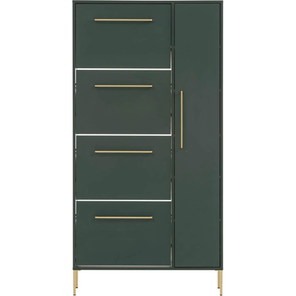 Artikelbild 7 für MÖBELPARTNER Schuhschrank Kent, 701759 dunkelgrün 5 Fachböden 88,4 x 30,0 x 174,2 cm, Artikelnummer 785921