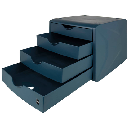 Artikelbild 2 für helit Schubladenbox the green chameleon blau H6429534, DIN A4 mit 4 Schubladen, 1 St., Artikelnummer 823747