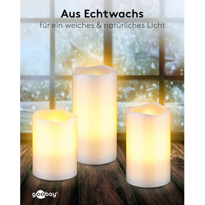Artikelbild 4 für goobay LED-Kerzen weiß, 3 St., Artikelnummer 725479