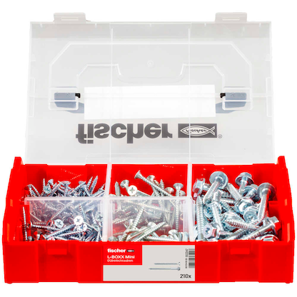 Artikelbild 2 für fischer L-Boxx mini 553347 Dübel- und Schrauben-Sortiment, 210 St., Artikelnummer 480182