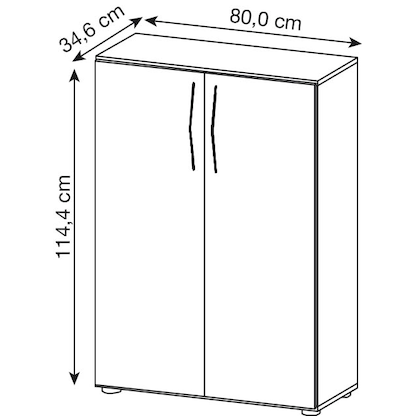 Artikelbild 2 für HAMMERBACHER Aktenschrank Altus, V4550/3/3/BM ahorn 2 Fachböden 80,0 x 33,0 x 114,4 cm, Artikelnummer 962894