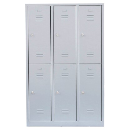 Artikelbild 2 für LÜLLMANN Spind lichtgrau 523230, 6 Schließfächer 118,5 x 50,0 x 180,0 cm, Artikelnummer 831230