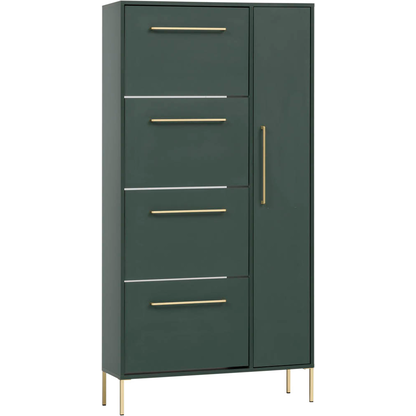 Artikelbild 8 für MÖBELPARTNER Schuhschrank Kent, 701759 dunkelgrün 5 Fachböden 88,4 x 30,0 x 174,2 cm, Artikelnummer 785921