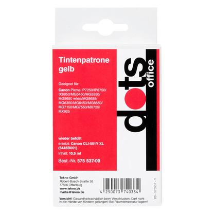Artikelbild 6 für dots gelb Druckerpatrone kompatibel zu Canon CLI-551 XL Y, Artikelnummer 575537