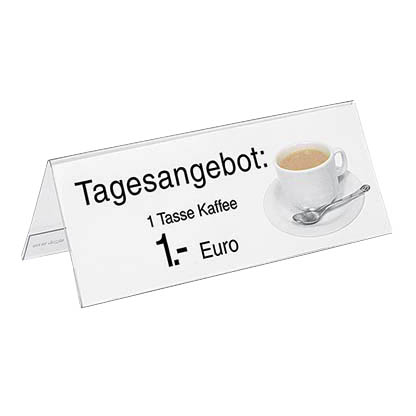 Artikelbild für SIGEL Tischaufsteller 24,0 x 9,0 cm beidseitig, 5 St., Artikelnummer 707364