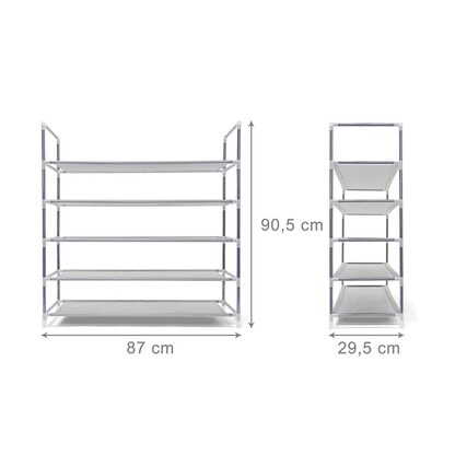 Artikelbild 3 für relaxdays Schuhregal grau 87,0 x 29,5 x 90,5 cm, 1 St., Artikelnummer 448692