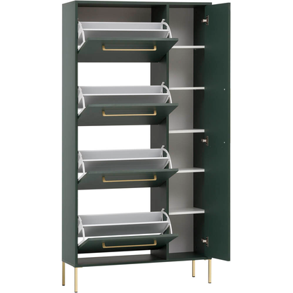 Artikelbild für MÖBELPARTNER Schuhschrank Kent, 701759 dunkelgrün 5 Fachböden 88,4 x 30,0 x 174,2 cm, Artikelnummer 785921