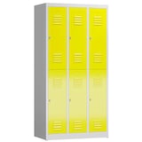 Artikelbild 1 für ClassiX Spind lichtgrau, zinkgelb X-520236, 6 Schließfächer 87,0 x 50,0 x 180,0 cm, Artikelnummer 188199