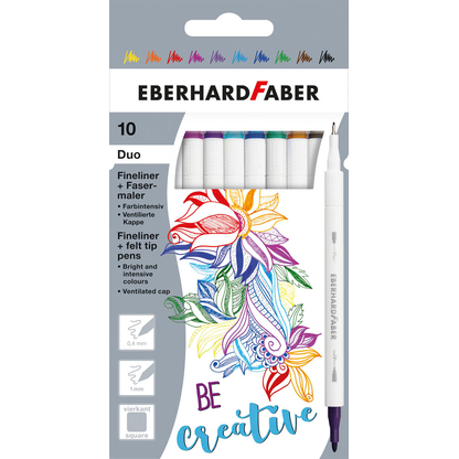 Artikelbild für EBERHARD FABER Duo Fineliner farbsortiert 0,4 mm, 10 St., Artikelnummer 590129