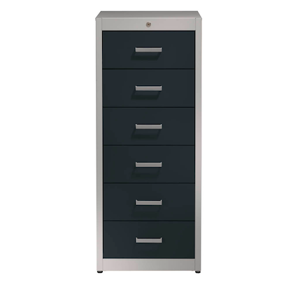 Artikelbild 5 für mauser client entry Karteischrank alu, anthrazitgrau 6 Schubladen 55,2 x 60,0 x 135,0 cm, 1 St., Artikelnummer 259453