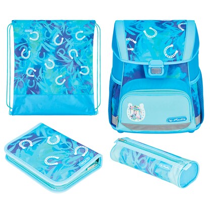 Artikelbild für herlitz Schulranzen-Set Loop Plus Lucky Horse Kunstfaser grün, Artikelnummer 556336