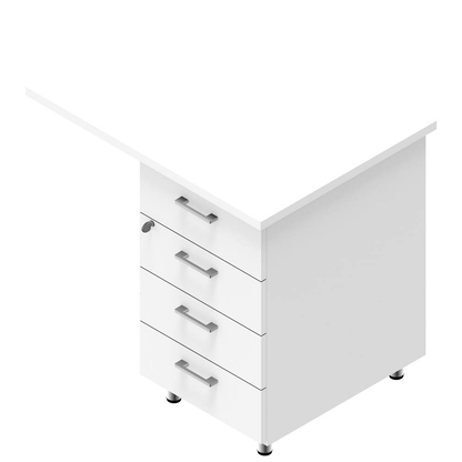 Artikelbild für Quadrifoglio Standcontainer weiß 4 Auszüge Kunststoff-Stangengriff weiß 80,0 x 60,0 x 75,0 cm, Artikelnummer 592853