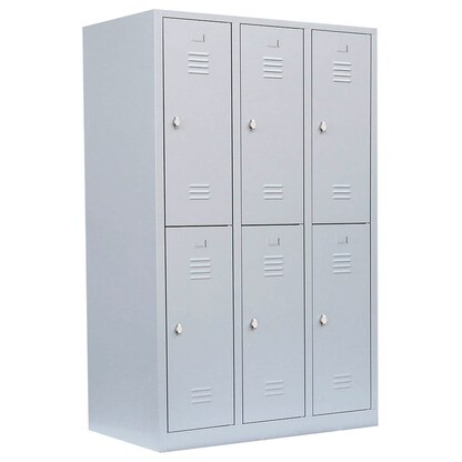 Artikelbild für LÜLLMANN Spind lichtgrau 523230, 6 Schließfächer 118,5 x 50,0 x 180,0 cm, Artikelnummer 831230