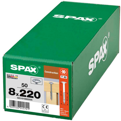 Artikelbild 8 für SPAX® Holzbauschrauben T40 Tellerkopf WIROX 0251010802205 8 mm x 220 mm, 50 St., Artikelnummer 397297