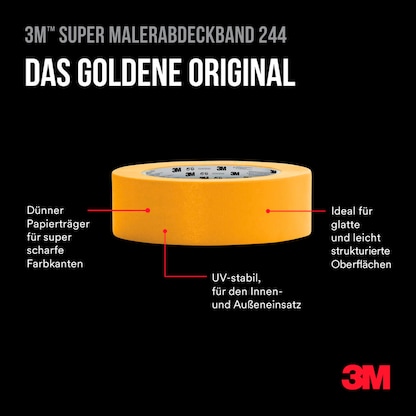 Artikelbild 10 für 3M 244 Malerband orange 30,0 mm x 50,0 m 1 Rolle, Artikelnummer 477446