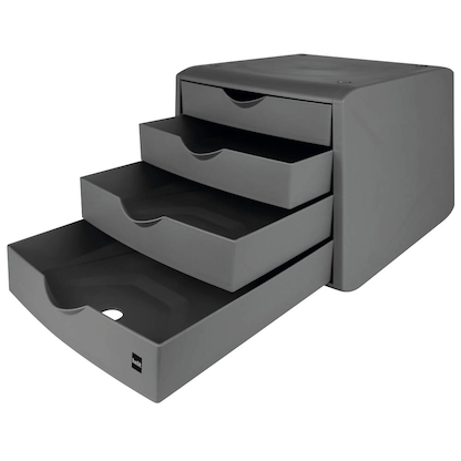 Artikelbild 2 für helit Schubladenbox the green chameleon grau H6429582, DIN A4 mit 4 Schubladen, 1 St., Artikelnummer 823817