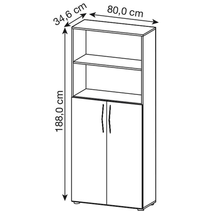 Artikelbild 2 für HAMMERBACHER Regalschrank Altus, V4770/6/6/BM buche 80,0 x 34,6 x 188,0 cm, 1 St., Artikelnummer 212126