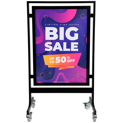 Artikelbild für update displays Kundenstopper Square schwarz DIN A1 2 Fächer 73,0 x 40,0 x 119,5 cm, 1 St., Artikelnummer 619526