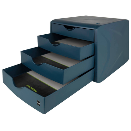 Artikelbild 3 für helit Schubladenbox the green chameleon blau H6429534, DIN A4 mit 4 Schubladen, 1 St., Artikelnummer 823747