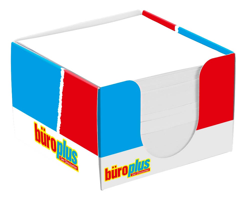 büroplus Zettelbox blau inkl. 700 Notizzettel weiß, 1 St. ++ büroplus