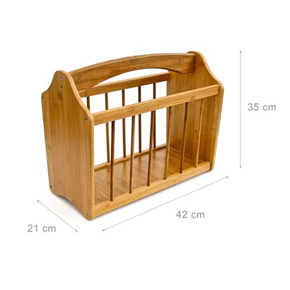 Artikelbild 5 für relaxdays Zeitungsständer 10015644_0 braun Bambus, DIN A4 quer, Artikelnummer 473623