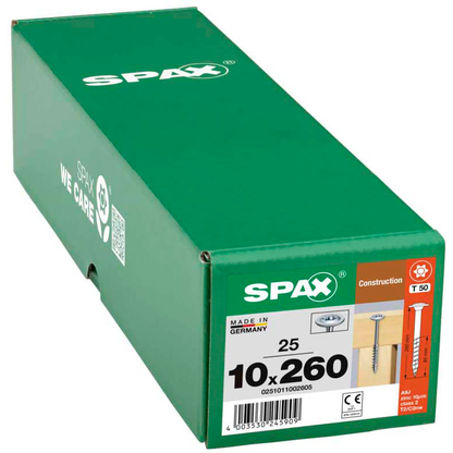 Artikelbild 2 für SPAX® Holzbauschrauben T40 Tellerkopf WIROX 0251011002605 10 mm x 260 mm, 25 St., Artikelnummer 396587