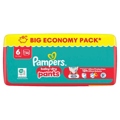 Artikelbild 5 für Pampers® Windeln baby-dry™ BIG ECONOMY PACK Gr. 6 (13-19 kg) für Kids und Teens, 50 St., Artikelnummer 782484