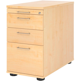 Artikelbild 1 für HAMMERBACHER Solid SC40 Standcontainer ahorn 4 Auszüge Stahl-Bügelgriff silber 42,8 x 80,0 x 72,0 - 76,0 cm, Artikelnummer 992608