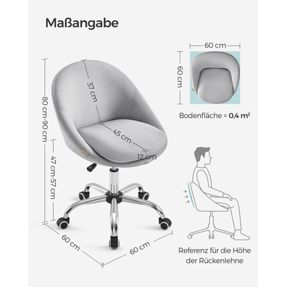 Artikelbild 5 für SONGMICS Besuchersessel OBG020G01V1 grau Stoff, 1 St., Artikelnummer 290266