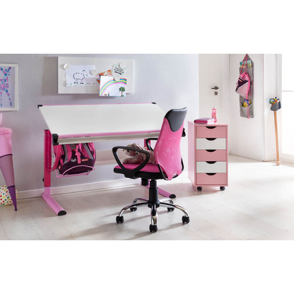 Artikelbild 5 für AMSTYLE Kinderdrehstuhl, SPM1.355 Stoff rosa, Gestell silber, Artikelnummer 905673