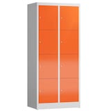 Artikelbild 1 für ClassiX Schließfachschrank feuerrot, lichtgrau X-523424, 8 Schließfächer 80,0 x 50,0 x 180,0 cm, Artikelnummer 189489