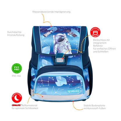 Artikelbild 5 für herlitz Schulranzen-Set Loop Plus Cosmic Explorer Kunstfaser grün, Artikelnummer 556094