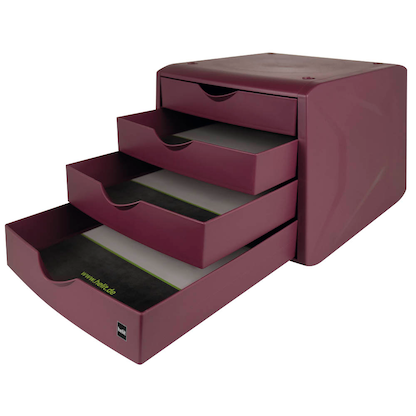 Artikelbild 3 für helit Schubladenbox the green chameleon bordeaux H6429525, DIN A4 mit 4 Schubladen, 1 St., Artikelnummer 823801
