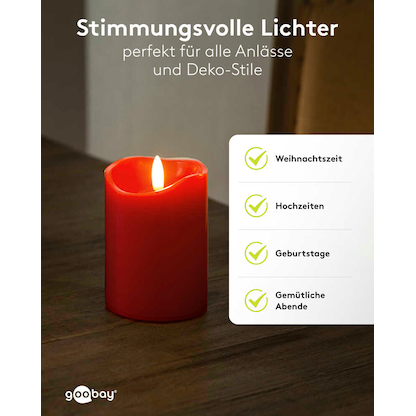 Artikelbild 3 für goobay LED-Kerzen rot, 4 St., Artikelnummer 725469