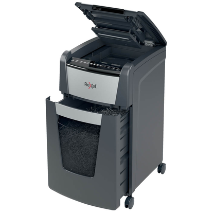 Artikelbild 6 für Rexel Optimum AutoFeed+ 300M Aktenvernichter mit Partikelschnitt P-5, 2 x 15 mm, bis 300 Blatt, schwarz, Artikelnummer 267561