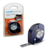 Artikelbild 1 für DYMO Schriftband LetraTag 91228 S0721730, 12 mm, schwarz auf silber, 1 St., Artikelnummer 179143