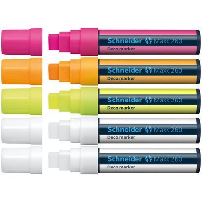 Artikelbild 2 für 4 + 1 GRATIS: Schneider Maxx 260 Kreidemarker farbsortiert 5,0 - 15,0 mm, 4 St. + GRATIS 1 St., Artikelnummer 514186