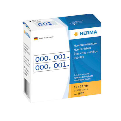 Artikelbild für HERMA Klebenummern 4887 Zahlen, blau 22,0 x 10,0 mm, 2x1.000 Etiketten, Artikelnummer 518720