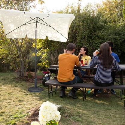 Artikelbild 2 für relaxdays Sonnenschirmständer schwarz/gold, Kunststoff, Artikelnummer 767861