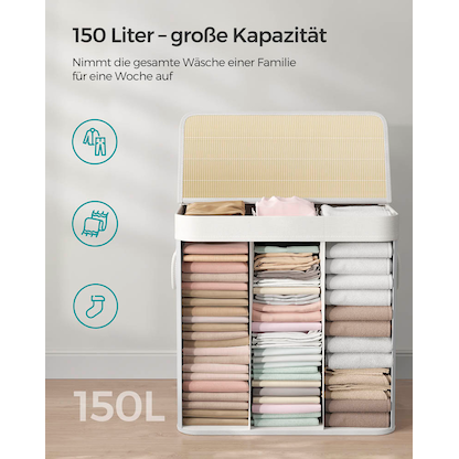 Artikelbild 3 für SONGMICS Wäschesortierer weiß, 1 St., Artikelnummer 438451